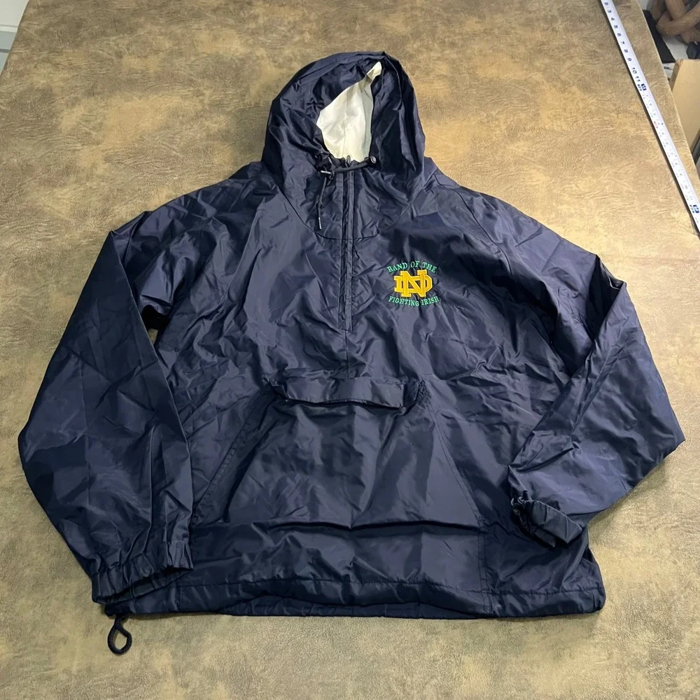 Charles River Anorak Jacket Mens Medium Navy Notre Dame Band Fighting Irish